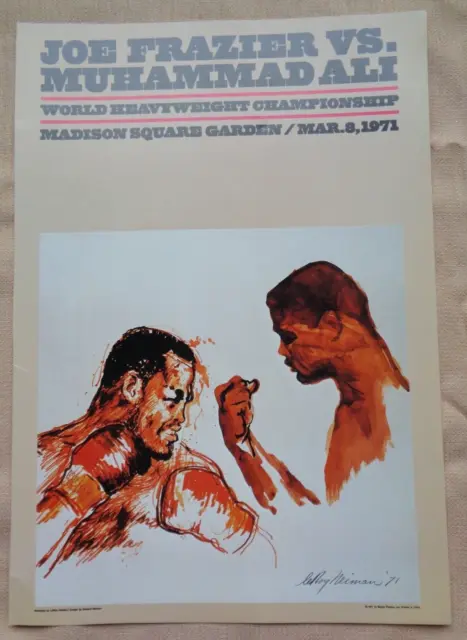 Artist Leroy Neiman Poster Print Lithograph Boxing Joe Frazier Muhammad Ali MSG