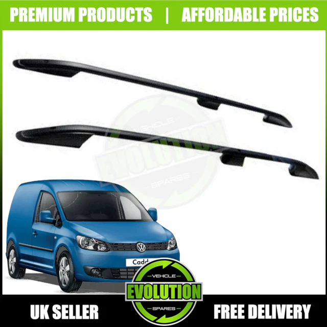 Barres de toit longitudinales pour VW Caddy 2010-2015 L2 Long Aluminium Noir