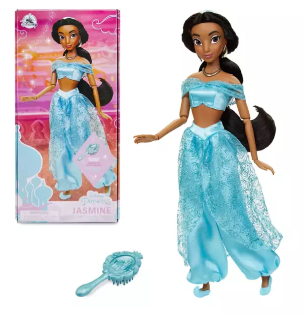 Neu Offiziell Disney ALADDIN Prinzessin Jasmin Klassisch Puppe Mit Pinsel