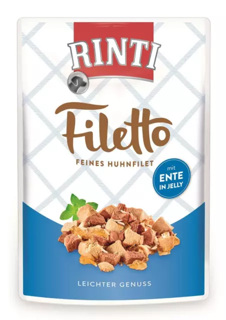 Rinti Filetto Poulet Canard Dans Jelly 24x 100g Nourriture Humide Feuchtnahrung