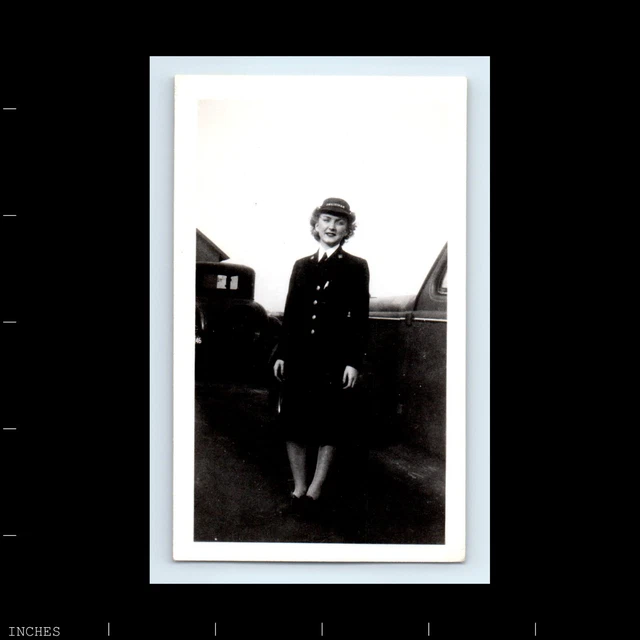 Old Vintage Photo WOMAN TRAIN CONDUCTOR UNIFORM TRAINMAN HAT BY CLASSIC CAR