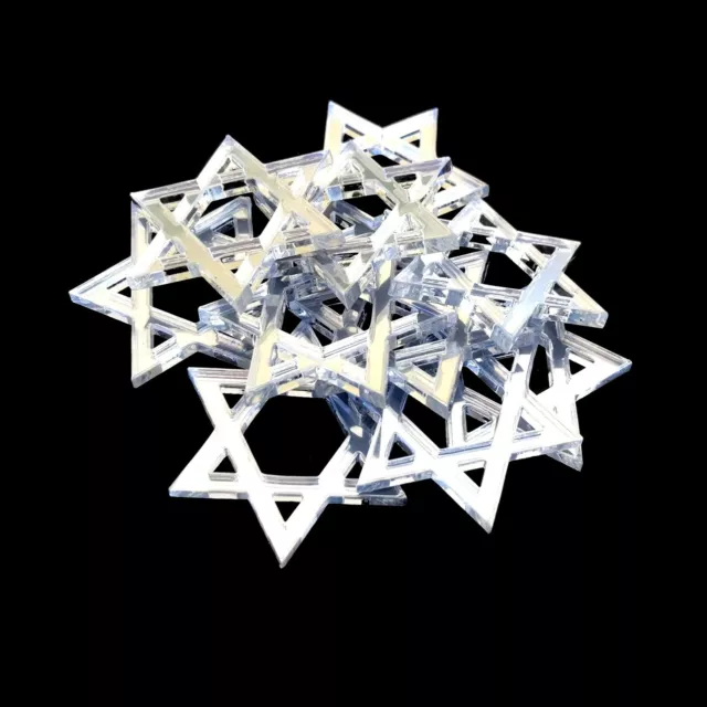 Star of David Christmas Crafting Mirrors Pks 10, Many Colours/Sizes, Engraving/H