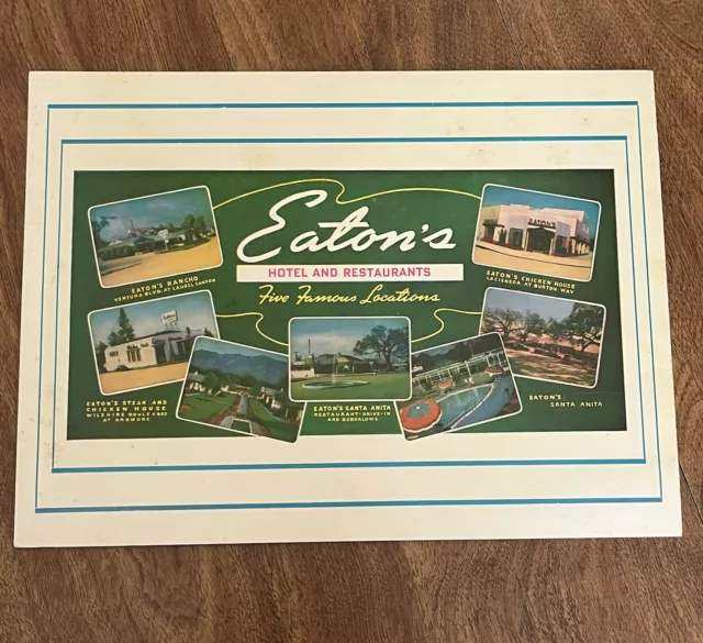 EATONS Santa Barbara restaurant menu VINTAGE Midcentury Five Locations Photos ￼￼