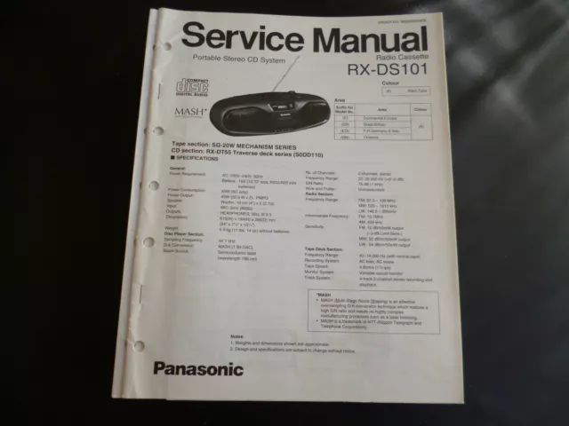 Original Service Manual Panasonic RX-DS101