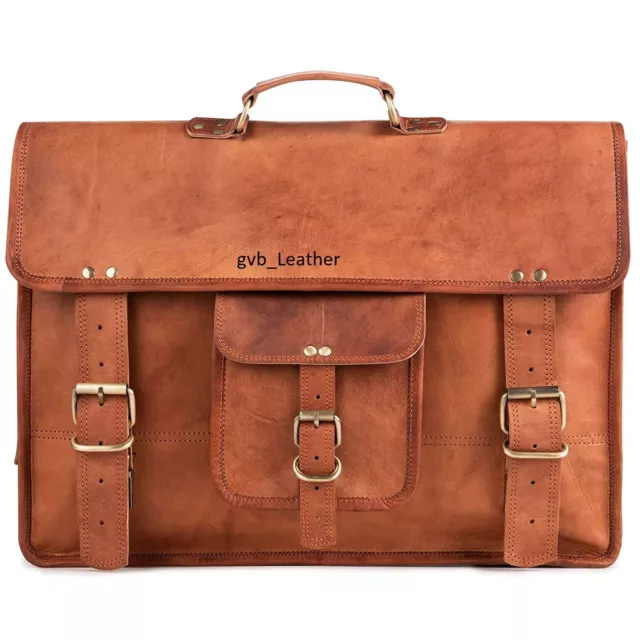 Men's Vintage Handmade Leather Messenger Satchel Shoulder Laptop Travel Case Bag