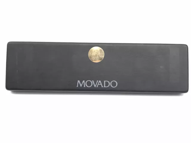 Orologio da polso vintage Movado Museum da donna 87-25-832, quadrante blu scuro; cassa dorata 11