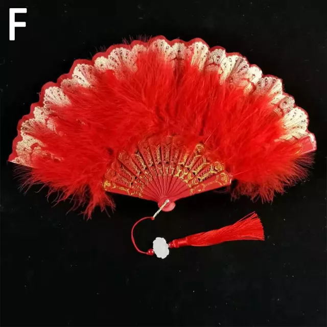 Fluffy Feather Hand Fan Ladies Burlesque Fancy Dress Costume Folding Fans Gift