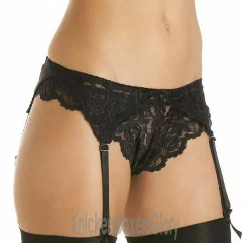 Silky Narrow Lace Suspender Belt and Stockings Black Red White Size 6 8 10 12 14
