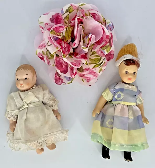 Mini Bisque Porcelain Baby Doll￼ Lot of 2