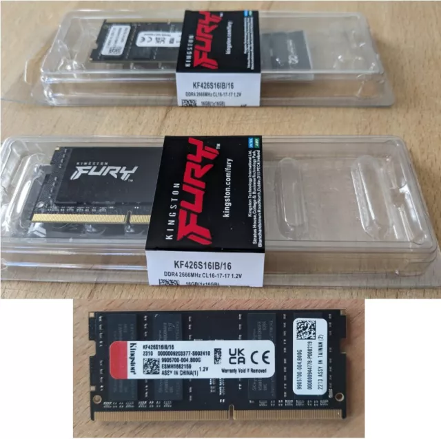 2x 16GB DDR4 2133, 2400, 2666, 3200, FURY Speicher SODIMM 260Pin für LAPTOP