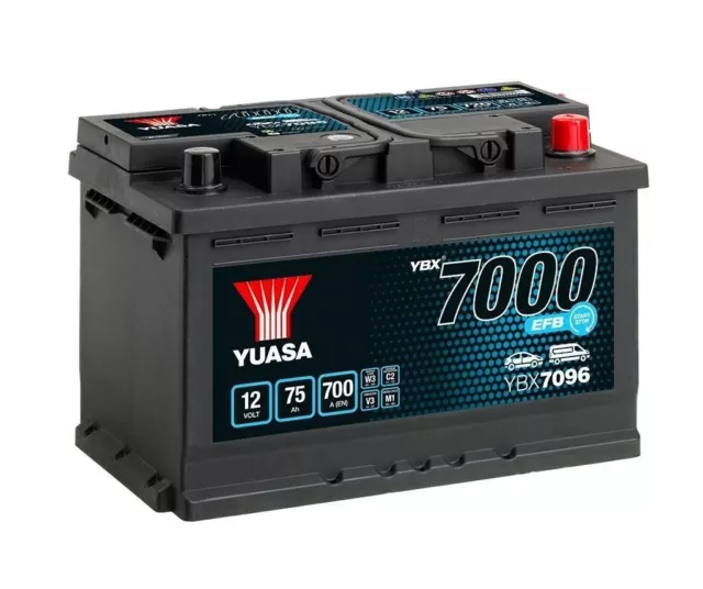 096 EFB Car Battery YBX7096 Yuasa EFB Start Stop Car Battery 12V 75Ah