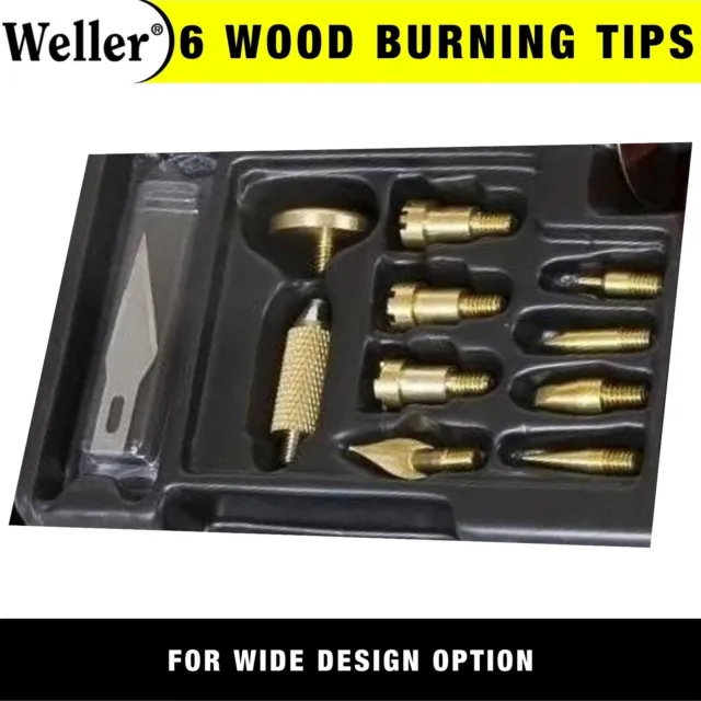 Weller Wood Burning and Hobby Kit 15 Piece Pyrography Craft Art Tool Burner Set 3