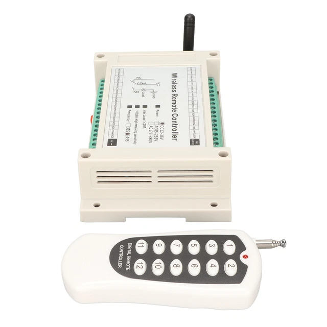 Wireless Remote Control System 12 Channel RF 10A Relay Receiver With 433MHZ 2BB