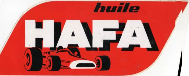 Vieux Sticker adhésif Grand modèle huiles HAFA Formule 1 NEUF / Old Motor Oil