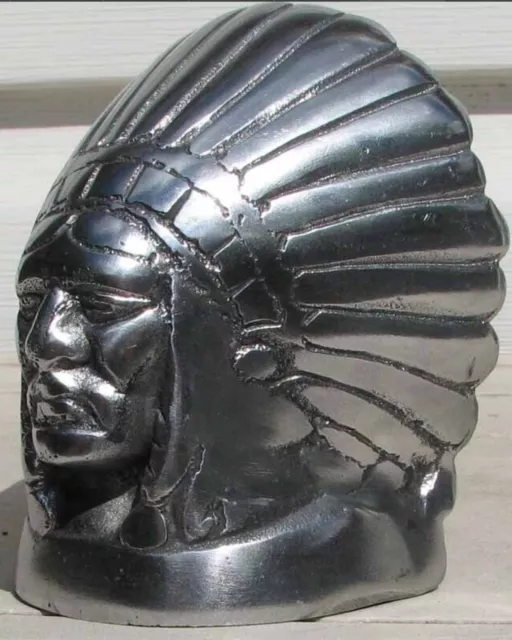 Indian Chief Head Aluminium für vorderen Kotflügel, Kühlerfigur Front Motorrad