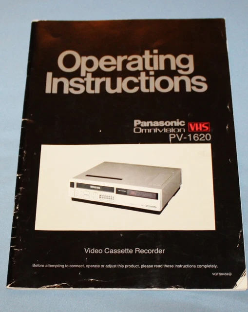 PANASONIC PV1620 VHS VCR Recorder Omnivision Operating Instructions