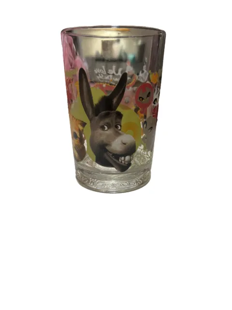 McDonalds Dreamworks Shrek the Third Glass Donkey Puss In Boots Cup 2007