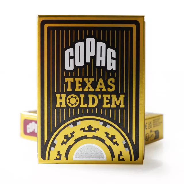 COPAG 100% Plastic Texas Gold Series Playing Cards Poker Jumbo Black Single Deck