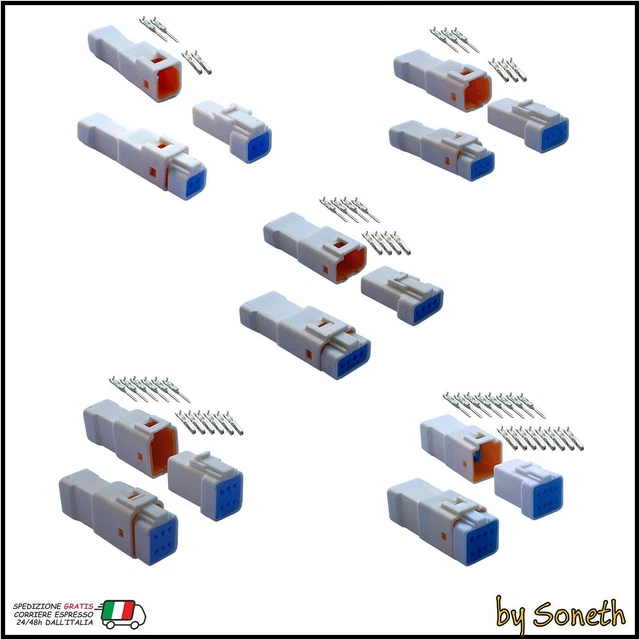Kit connettore serie DT porta femmina 8 vie Nero