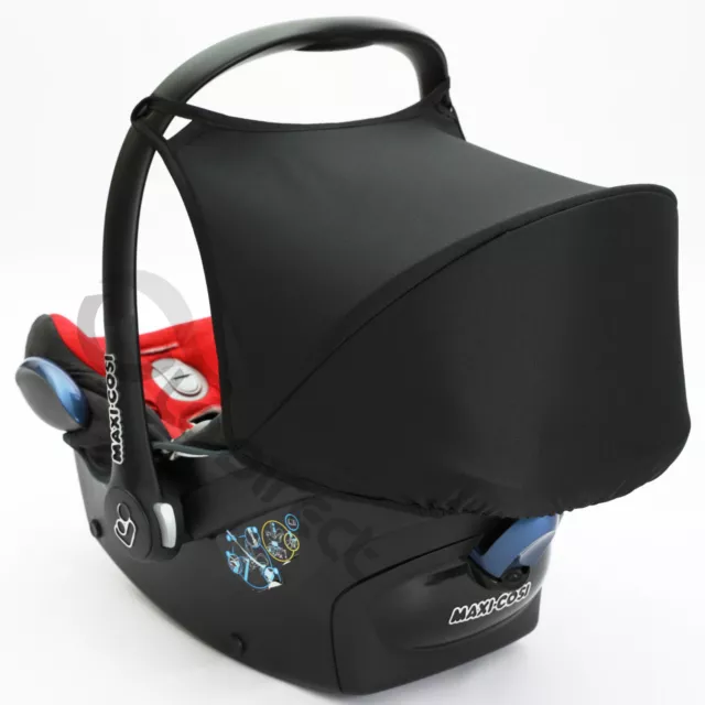 Hood Sun Shade UV 50+ to fit Maxi Cosi CabrioFix Cabrio car seat Canopy (black)