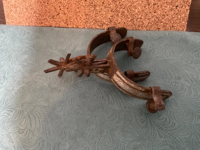 Antique Vintage Set of Western Cowboy Boots Spurs - Handmade?