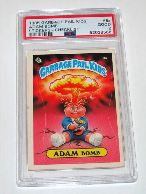8a Adam Bomb PSA 2 Vintage Garbage Pail Kids Series 1 Card 1st GPK 1985