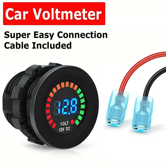 Kompaktes 26mm Digital Voltmeter für Motorrad und Autobatterie Spannungsprüfun e Kompaktes 26mm Digital Voltmeter für Motorrad und Autobatterie Spannungsprüfun e