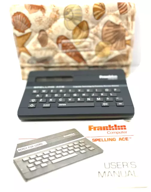 Franklin Computer Spelling Ace SA-98 Electronic Spell Checker 1988 Manual & Case