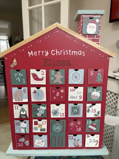 wooden advent calender Christmas personalised