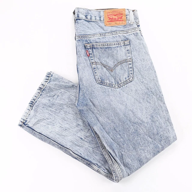 Jeans dritti vintage LEVI'S 505 da uomo blu regolari da uomo W33 L28
