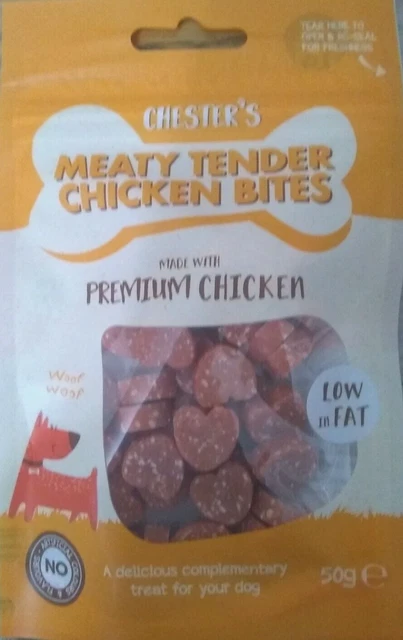 Chesters Meaty Tender Chicken Bites Premium Chicken 50g Pack Delicious dog treat