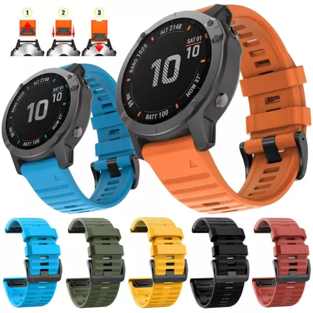 For Garmin Fenix 5 5X 6 6X Pro 7 7X 955 935 Quick Fit Silicone Watch Band Strap