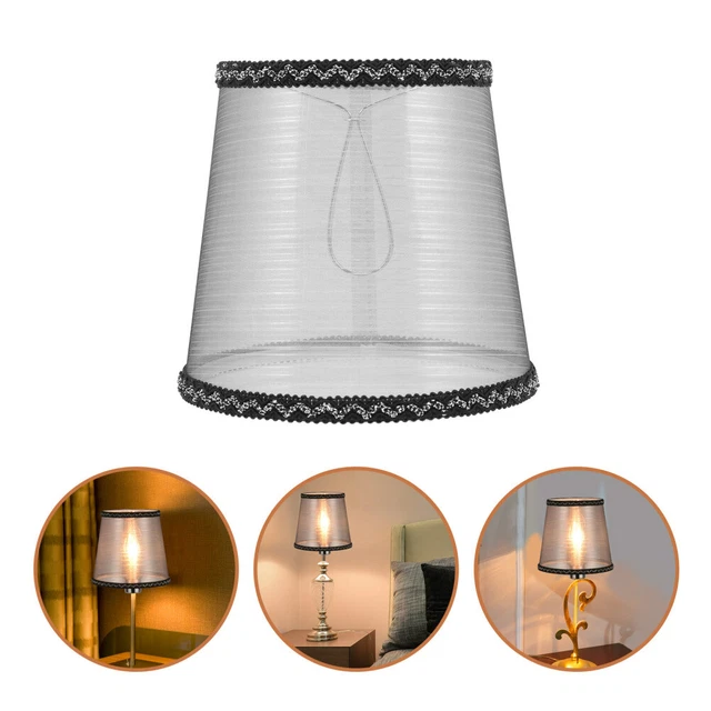 HOMSFOU Abat-Jour Protecteur De Lampe En Tissu Beige - Élégant Et Vintage Pour Lampe De Table