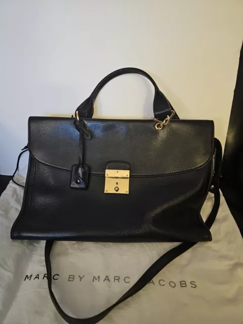 Authentic Marc Jacobs 1984 Black Leather Satchel Handbag