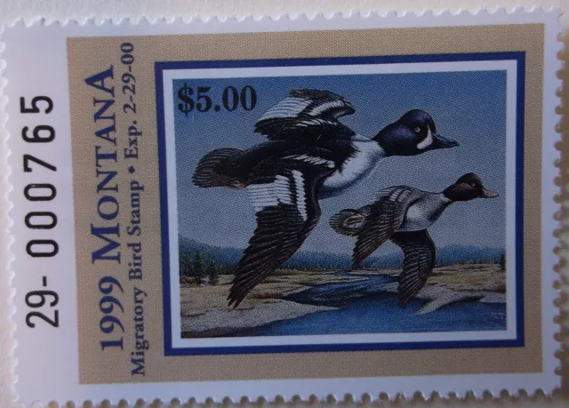 US Stamp State Revenue Duck Stamp Montana 1999 #47  Cat $7.00 MNH