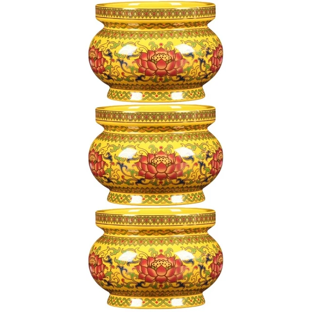 3 x porta incensi vintage tempio porta bastoncini antico portavasi per affumicatura