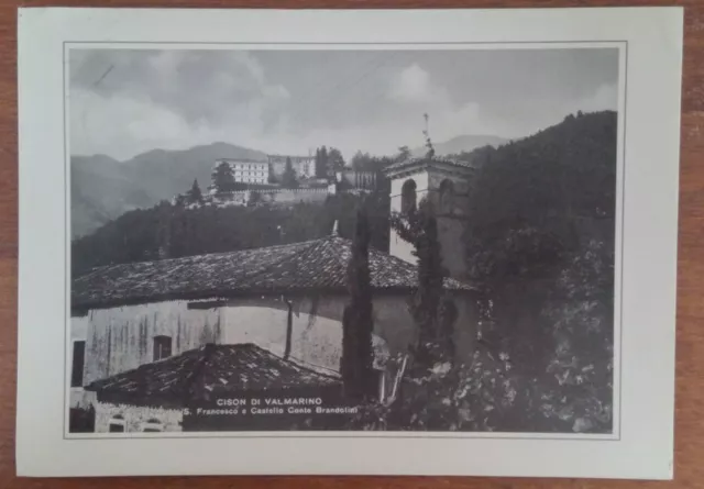 Cison di Valmarino (treviso) san francesco e castello conte Brandolini anni '40