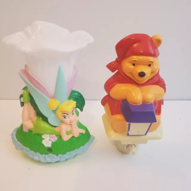 Vintage Winnie the Pooh Tinkerbell Nightlight Disney Works, Bulb Included