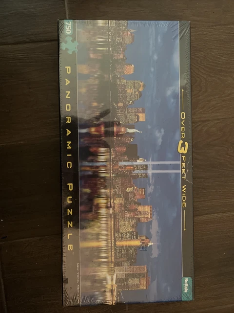 NEW YORK CITY Twin Towers Panoramic Puzzle 3 Feet 750 Piece Buffalo ...
