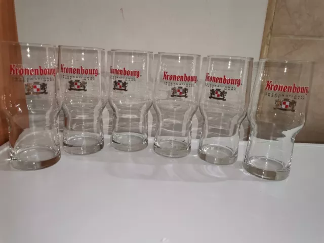 6 bicchieri Birra Kronenbourg 0,25l nuovi