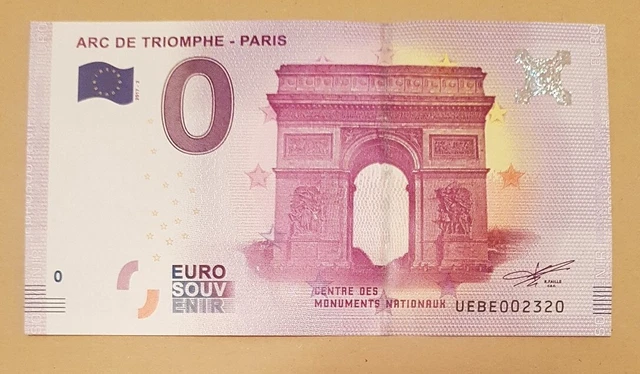 billet touristique souvenir 0 euro 2017 - Euro schein  - Arc de triomphe