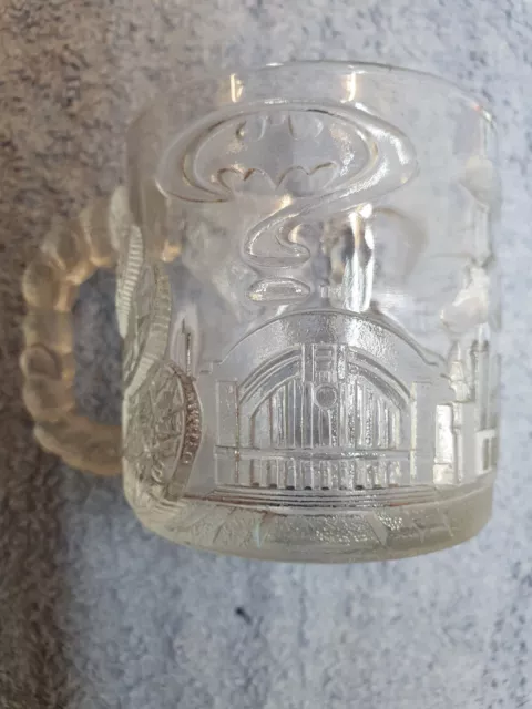 Vintage McDonald's Batman Forever Two-Face 3-D Glass Mug Cup 1995