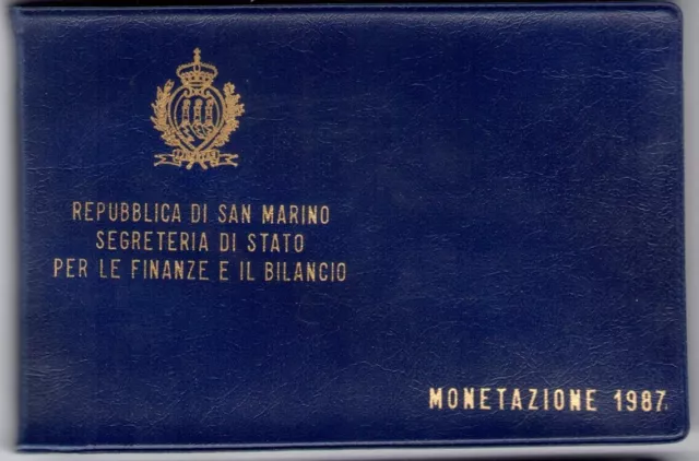 1987 Repubblica di San Marino, Monete Divisionali, FDC CON 1.000 lire in argento