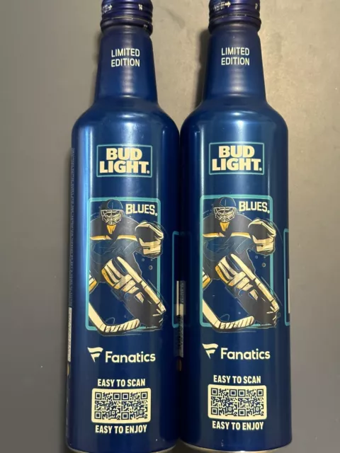 Collectible 2023 Bud Light Limited Edition NHL St. Louis Blues Aluminum Bottles 2