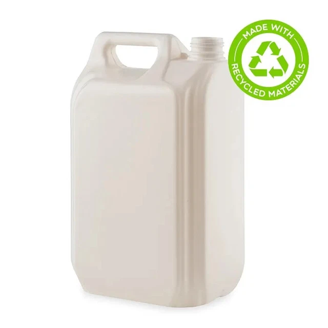 5 LITRE 5L White Plastic Jerry Can Water Carrier Container With Tamper ...