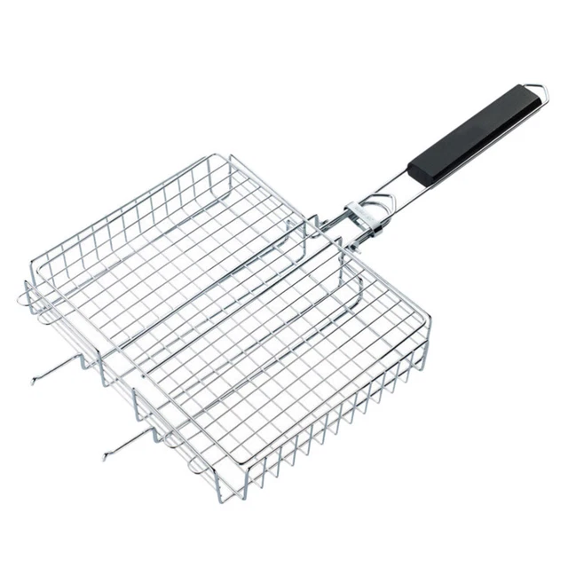 1 stück Coast Fish Rack Outdoor Barbecue Grill Rack Küchenvorrat (Silber)