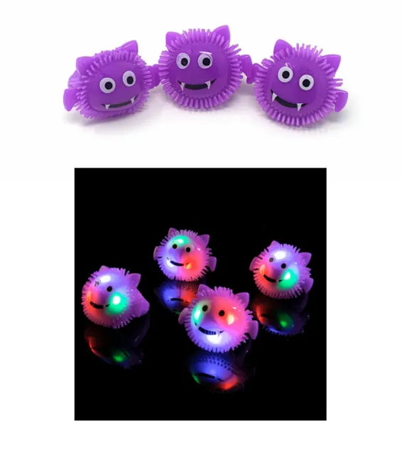 2 to 96 Purple Bat Flashing LED Jelly Rings Light Up Finger Party Bag Wholesale