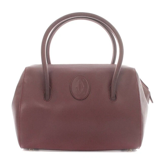 Cartier Mast Line Handbag Mini Boston Leather Bordeaux lb608