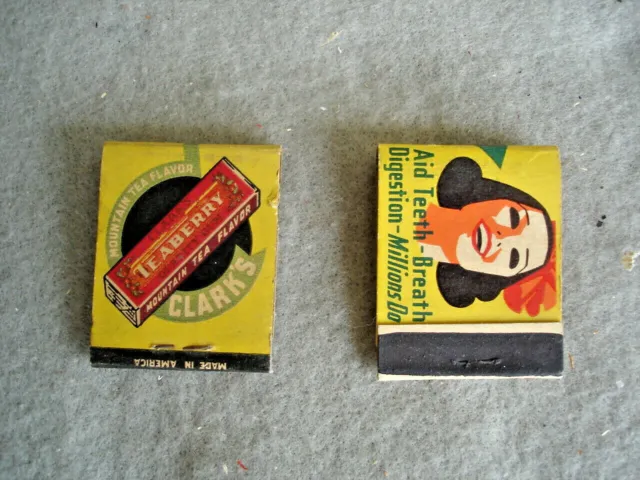 2 different  Chewing gum  full matchbooks Teaberry and Double mint  Wrigley,s