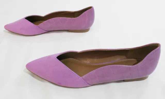 ASOS Design Women's Loretta Pointed Ballet Flats LV5 Purple Croc Mix Size US:8